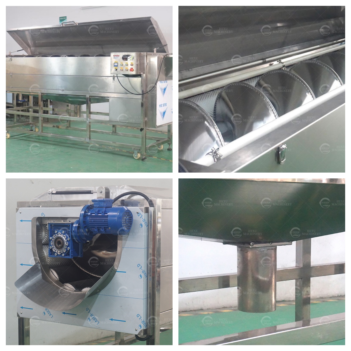Spiral Type Brush Washing and Peeling Machine