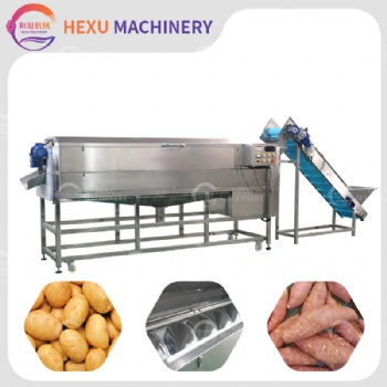 Continuous Type Roots Washing and Peeling Machine